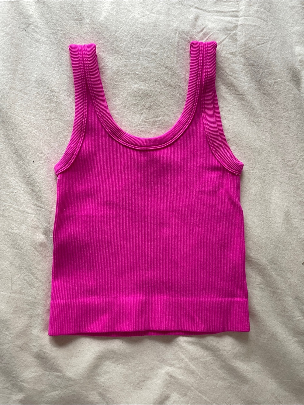 Women’s Ribbed Tank Top in Bright Pink
